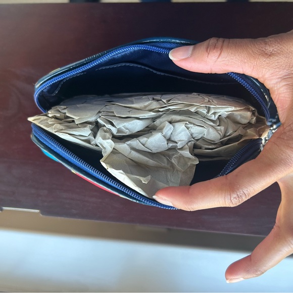 NEW Coach Multicolor Scarf Print Satin Cosmetic Bag - Picture 2 of 6